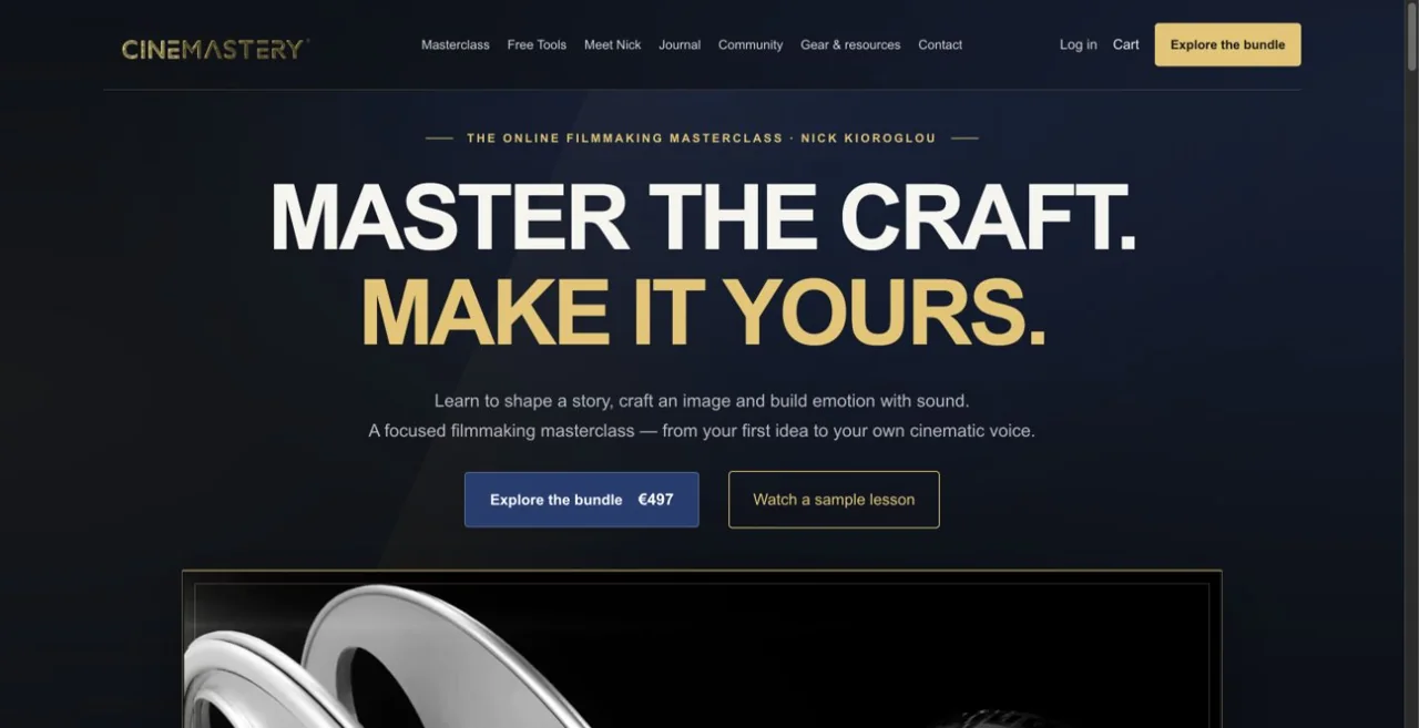 Cinemastery — προεπισκόπηση της αρχικής σελίδας